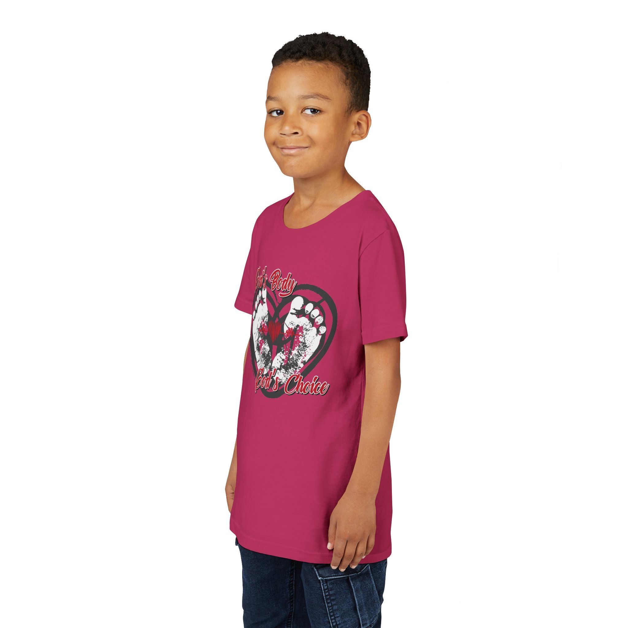 God's Body, God's Choice - Youth Soft Cotton Short Sleeve T-Shirt