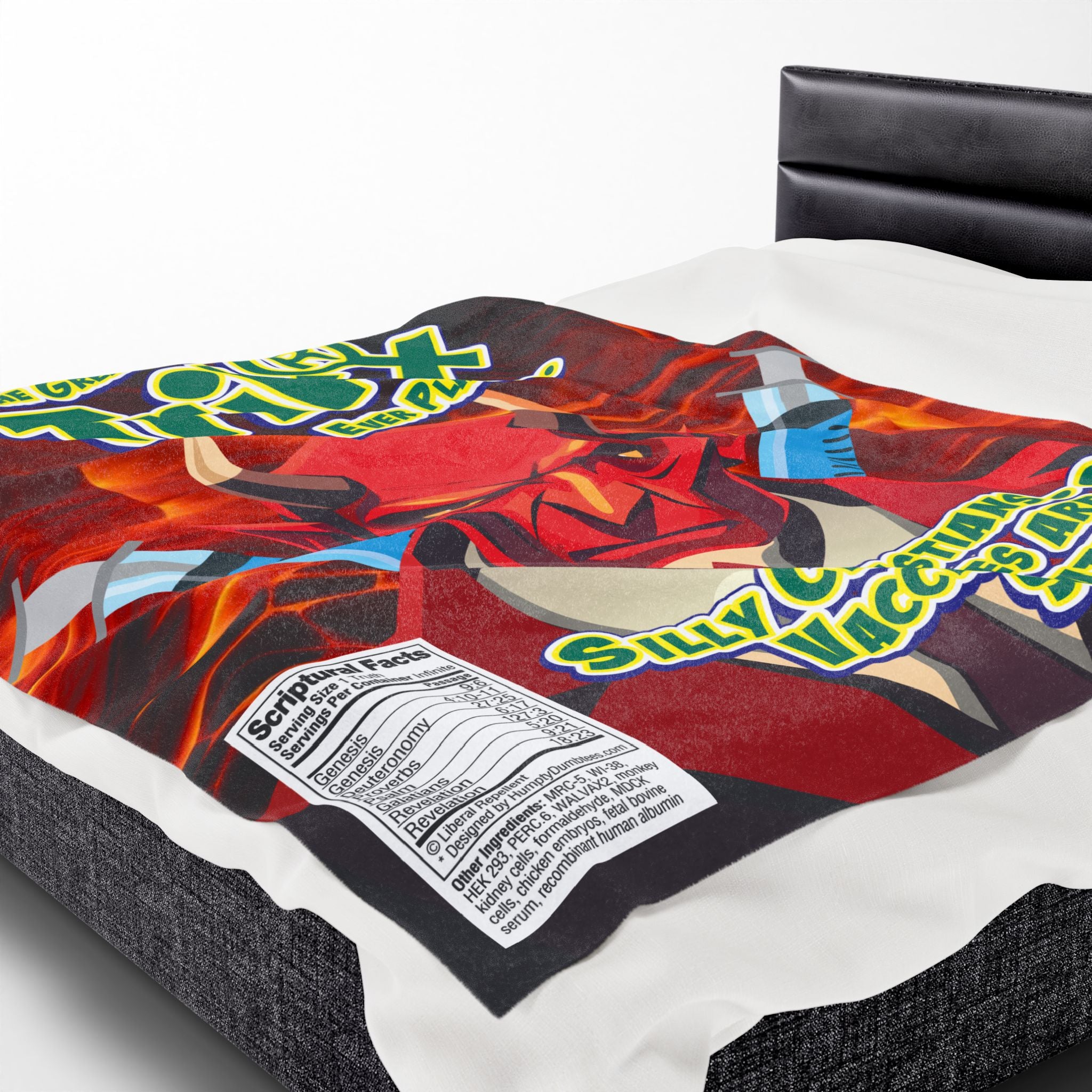 Silly Christians, Vaccines are for Satanists - Eco-Friendly Velveteen Plush Blanket