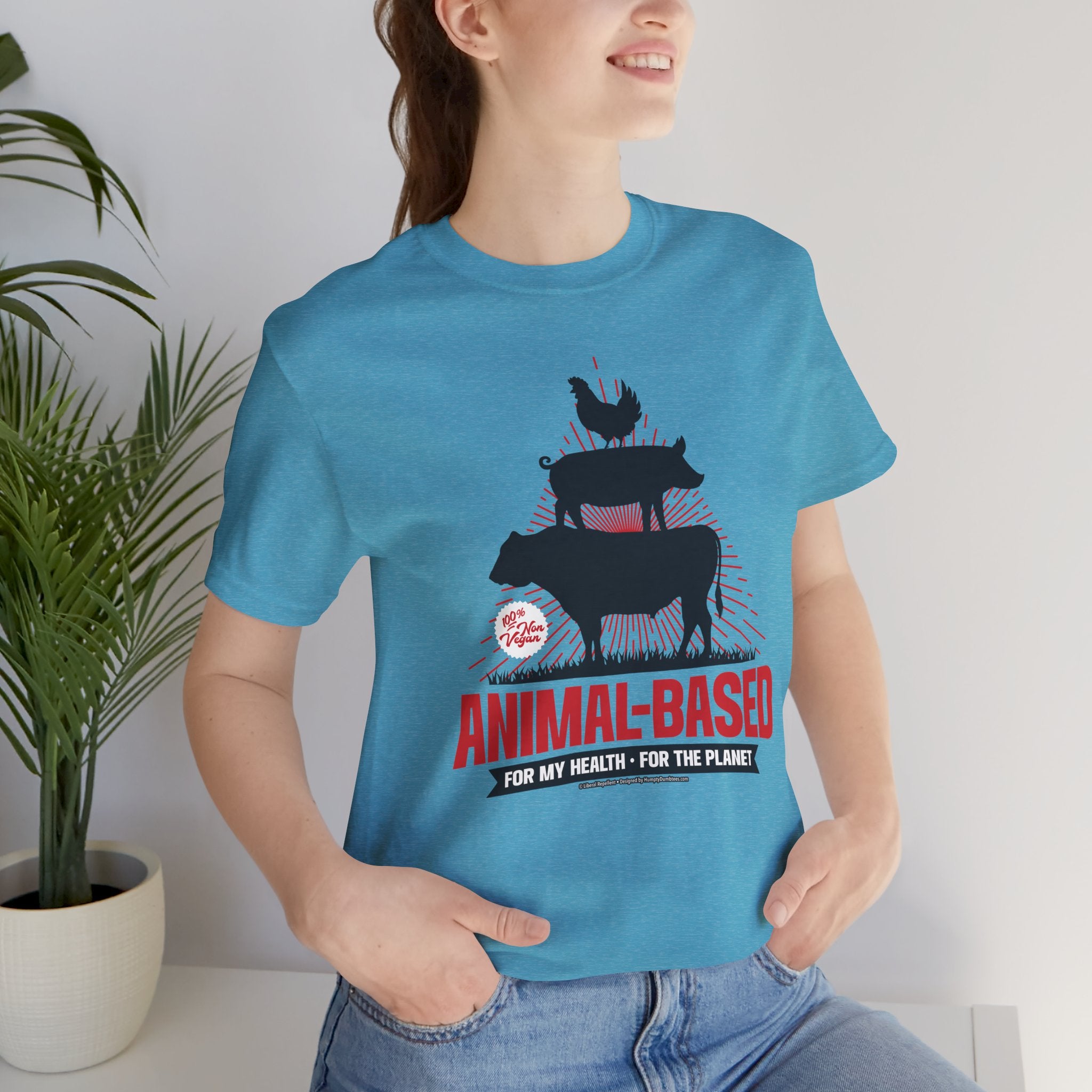 Animal-Based For My Health, For The Planet - Unisex Soft Cotton Short Sleeve T-Shirt
