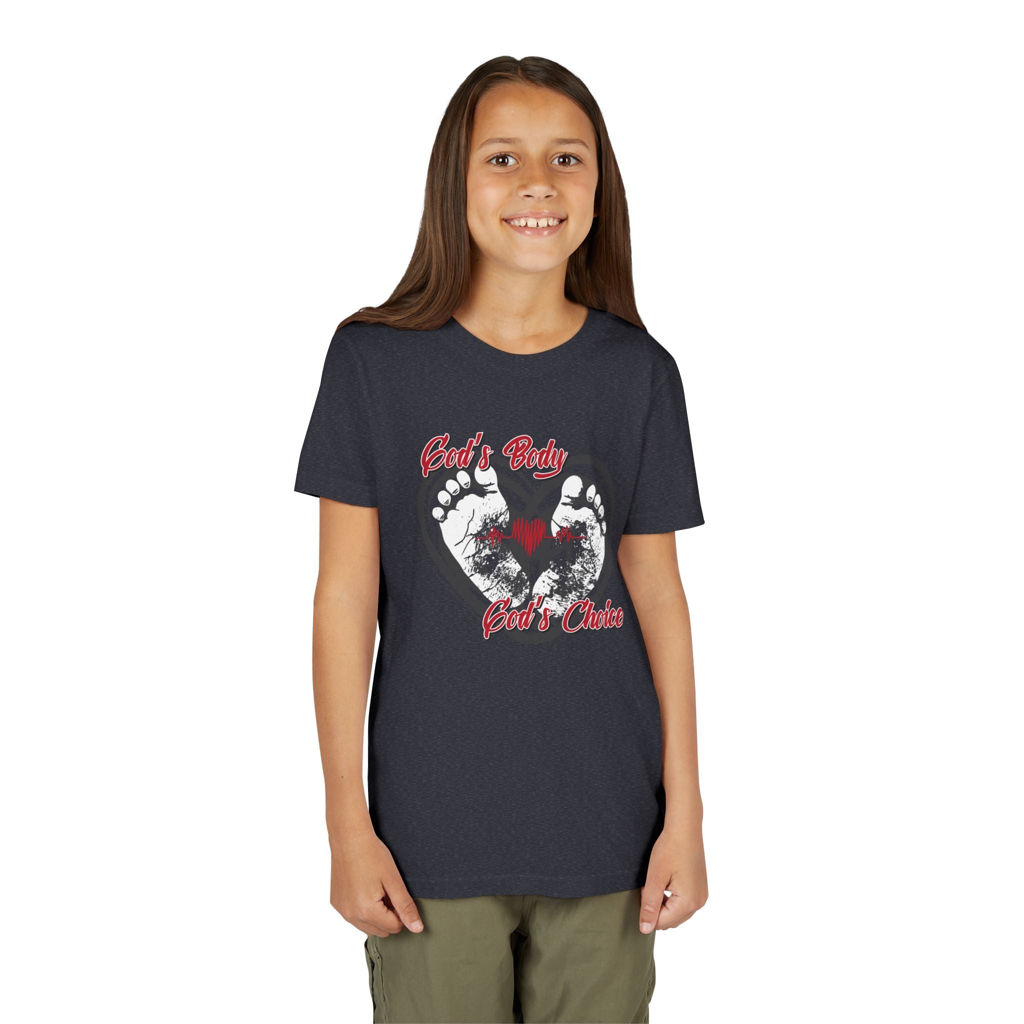 God's Body, God's Choice - Youth Soft Cotton Short Sleeve T-Shirt