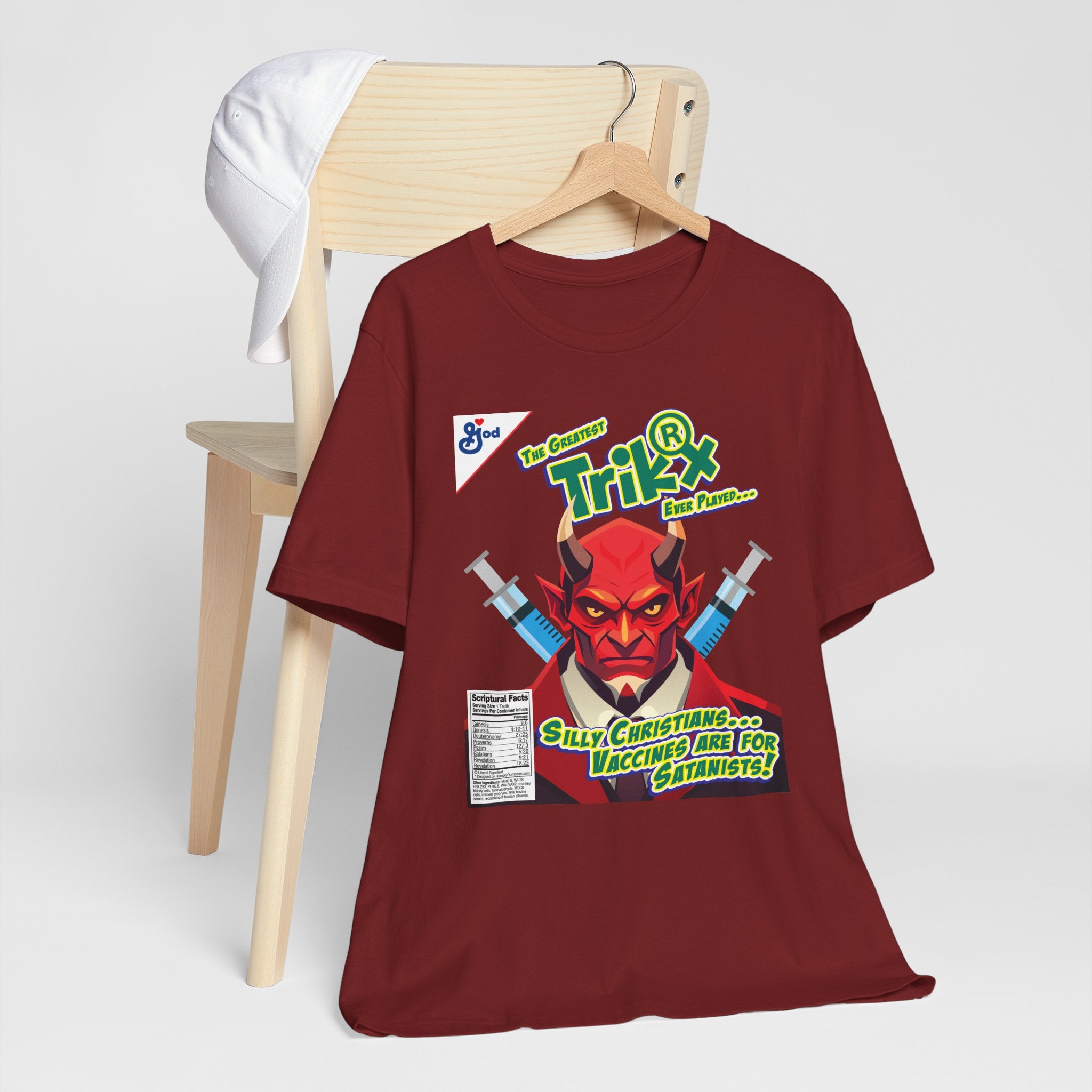 Silly Christians, Vaccines are for Satanists - Unisex Soft Cotton Short Sleeve T-Shirt