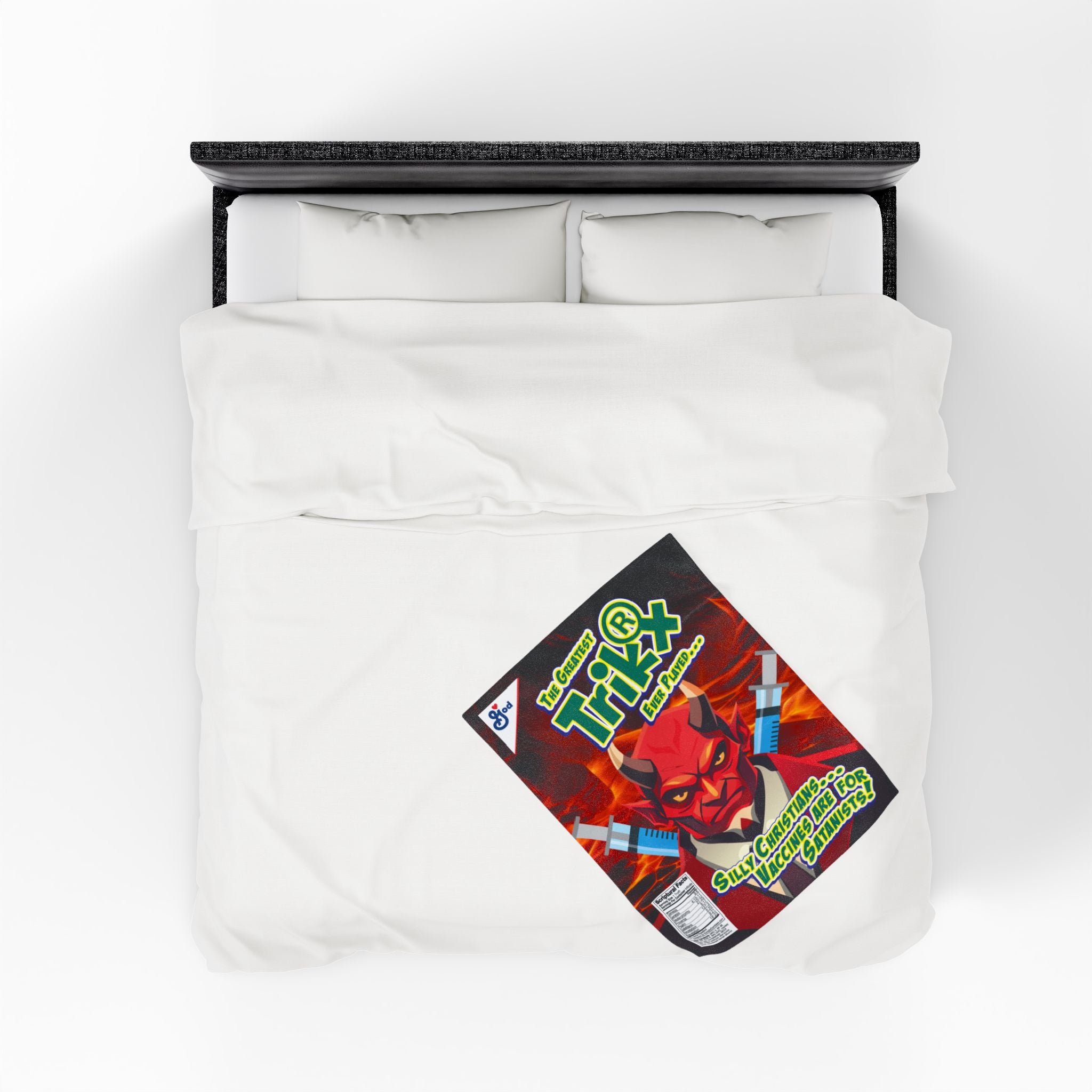 Silly Christians, Vaccines are for Satanists - Eco-Friendly Velveteen Plush Blanket