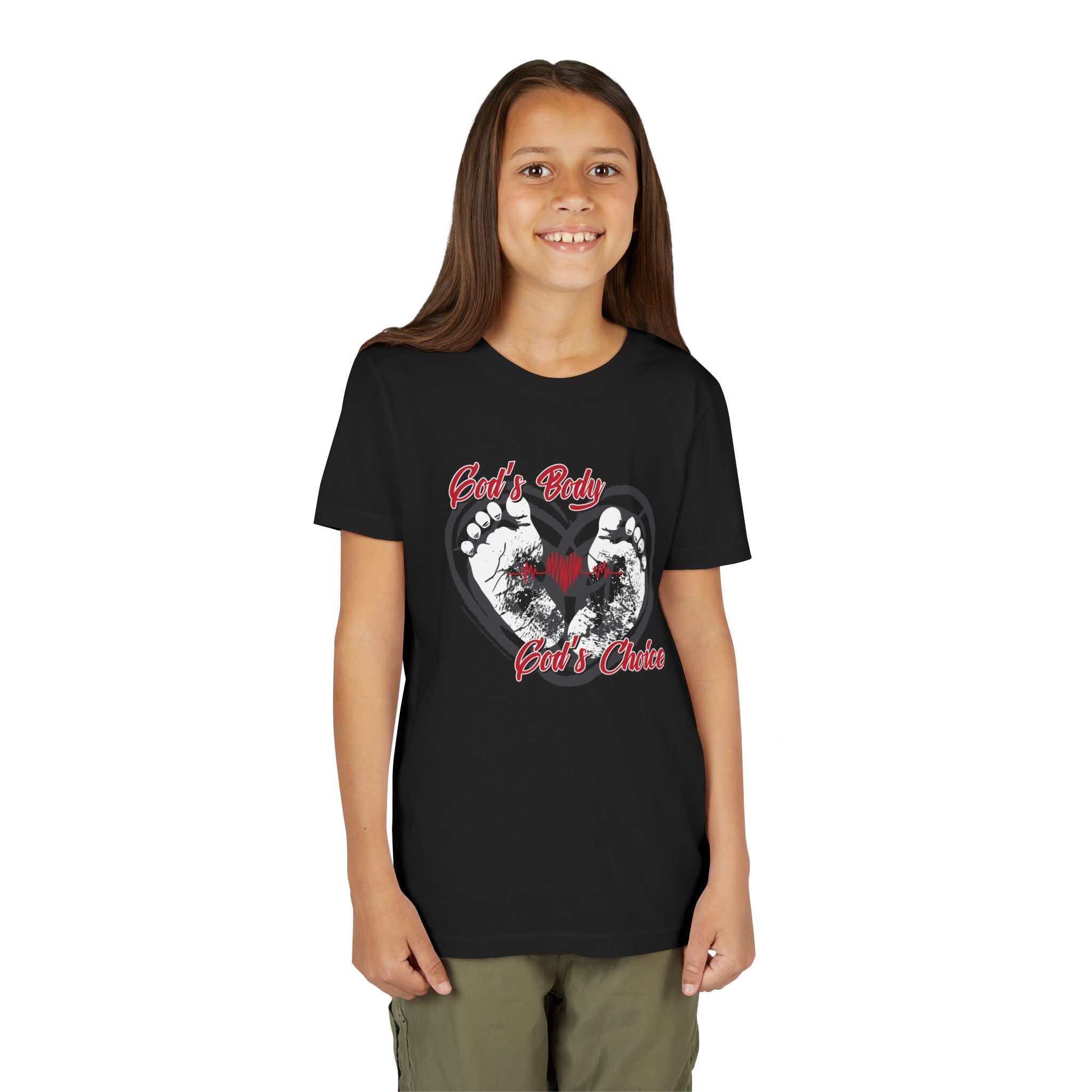 God's Body, God's Choice - Youth Soft Cotton Short Sleeve T-Shirt