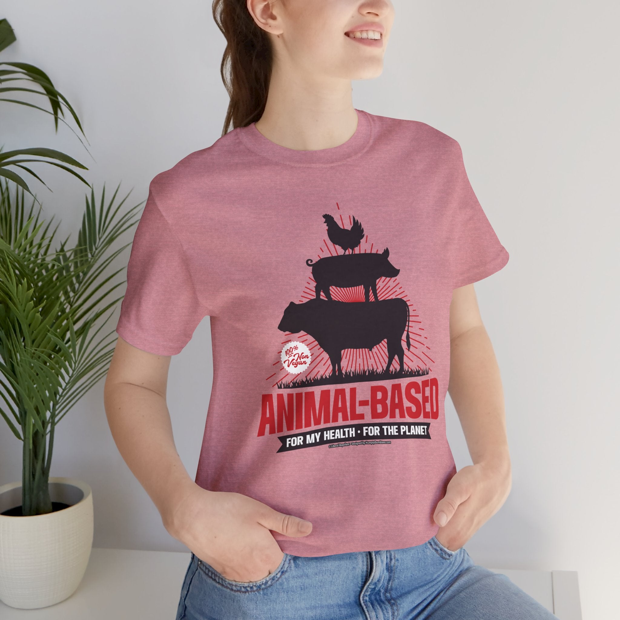 Animal-Based For My Health, For The Planet - Unisex Soft Cotton Short Sleeve T-Shirt