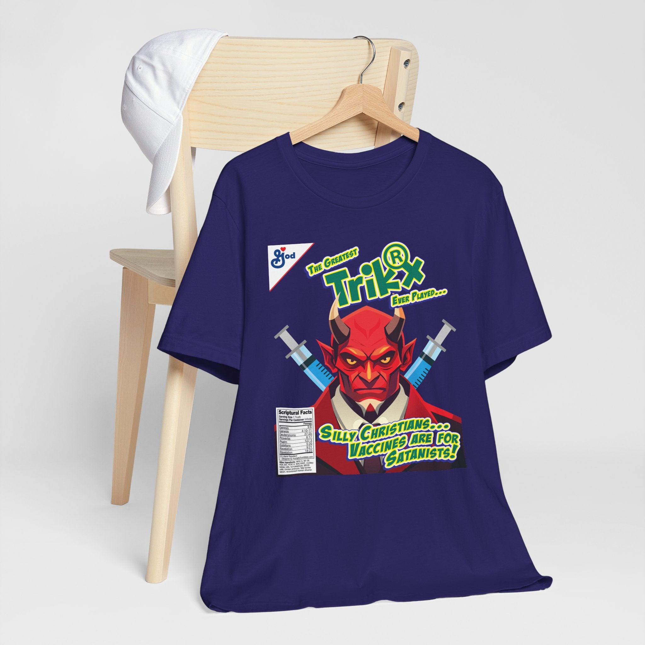 Silly Christians, Vaccines are for Satanists - Unisex Soft Cotton Short Sleeve T-Shirt
