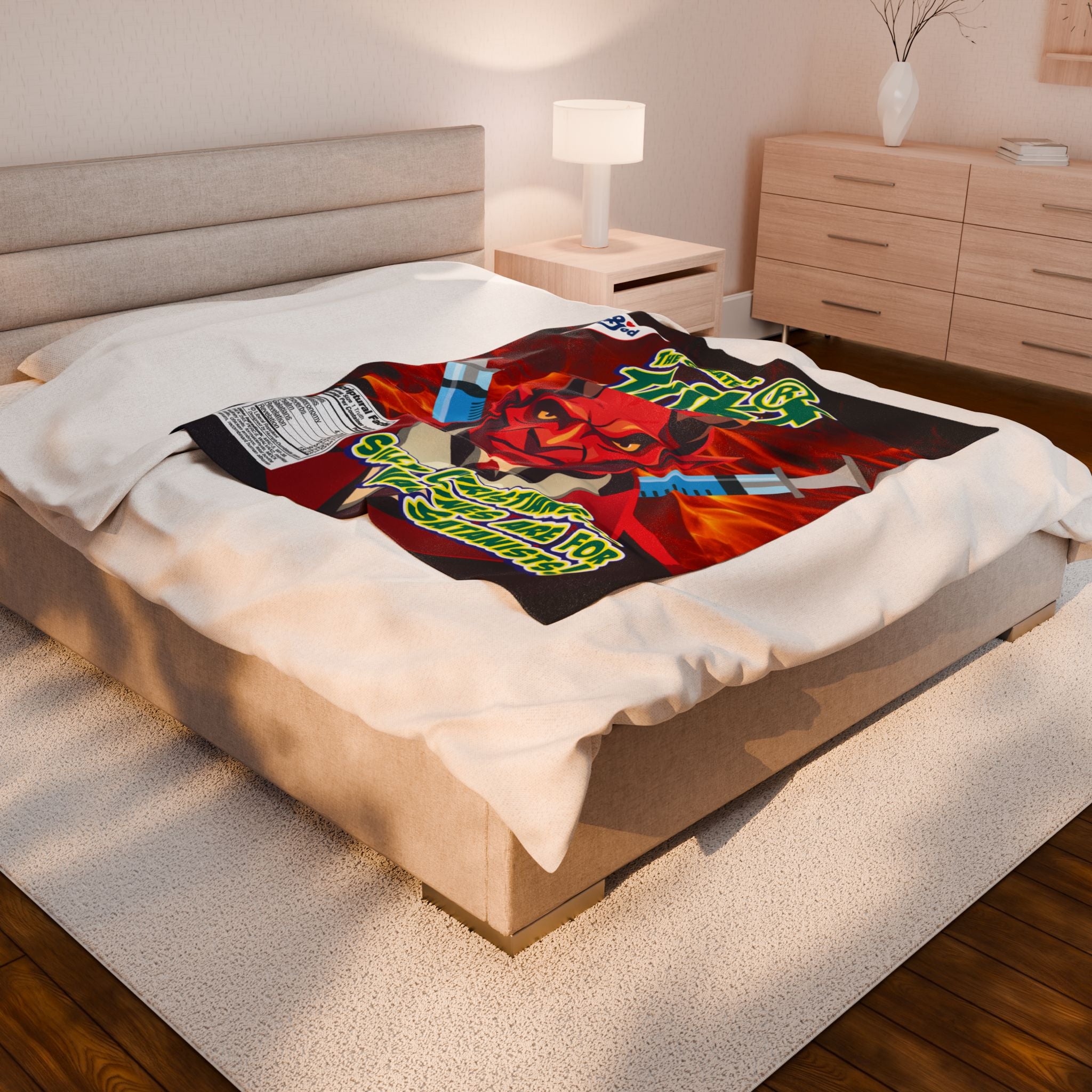 Silly Christians, Vaccines are for Satanists - Eco-Friendly Velveteen Plush Blanket