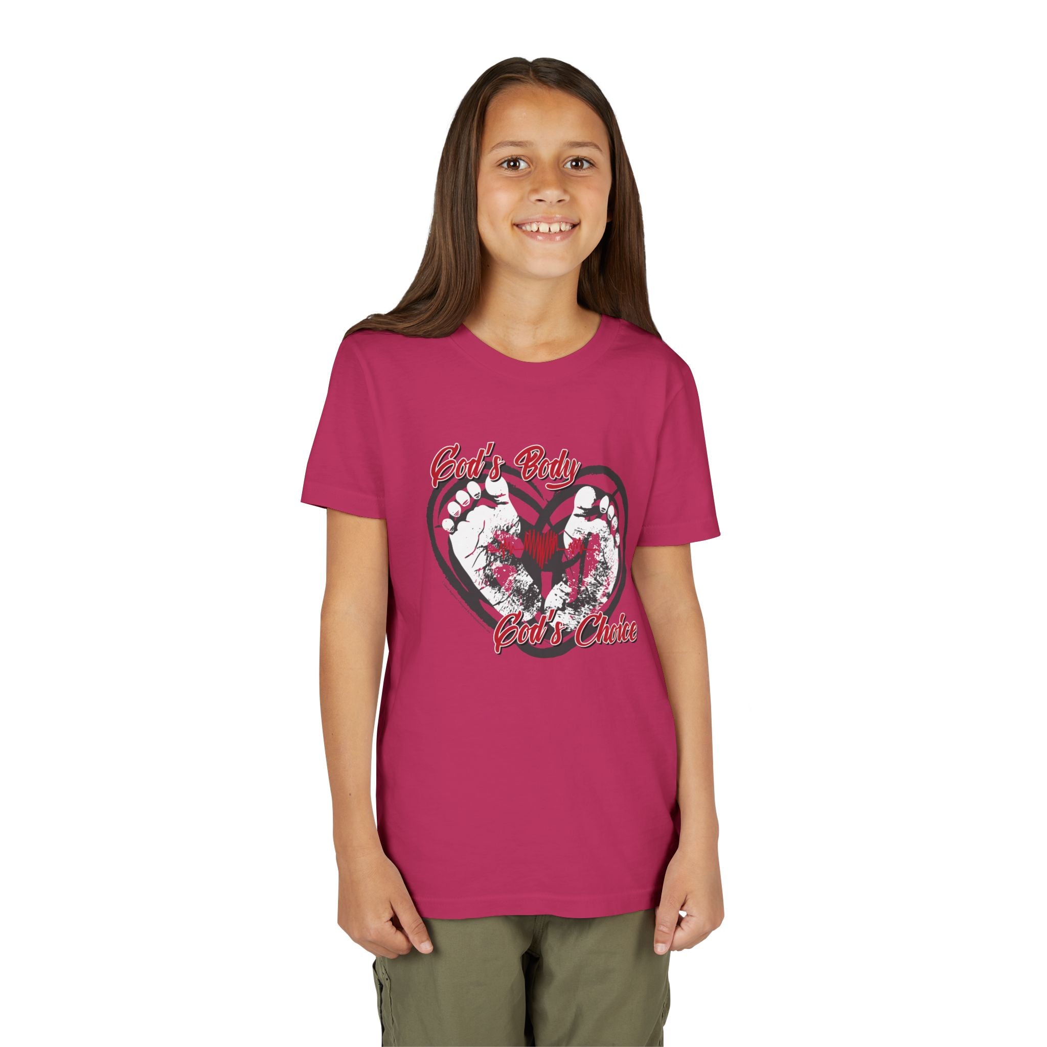 God's Body, God's Choice - Youth Soft Cotton Short Sleeve T-Shirt