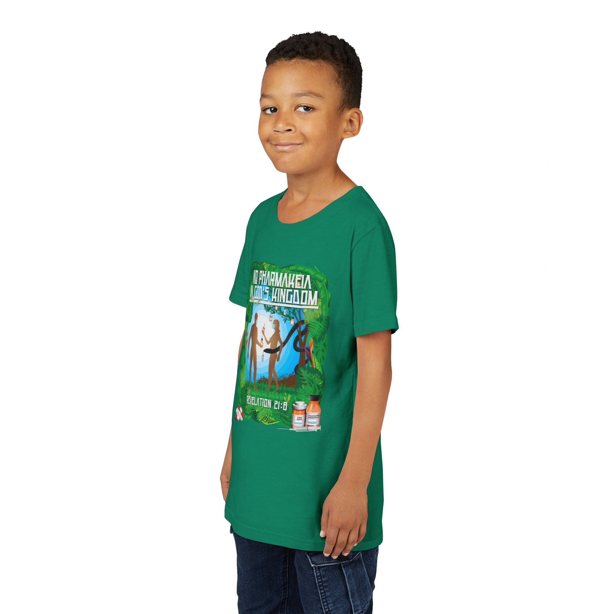 No Pharmakeia in God's Kingdom - Youth Soft Cotton Short Sleeve T-Shirt