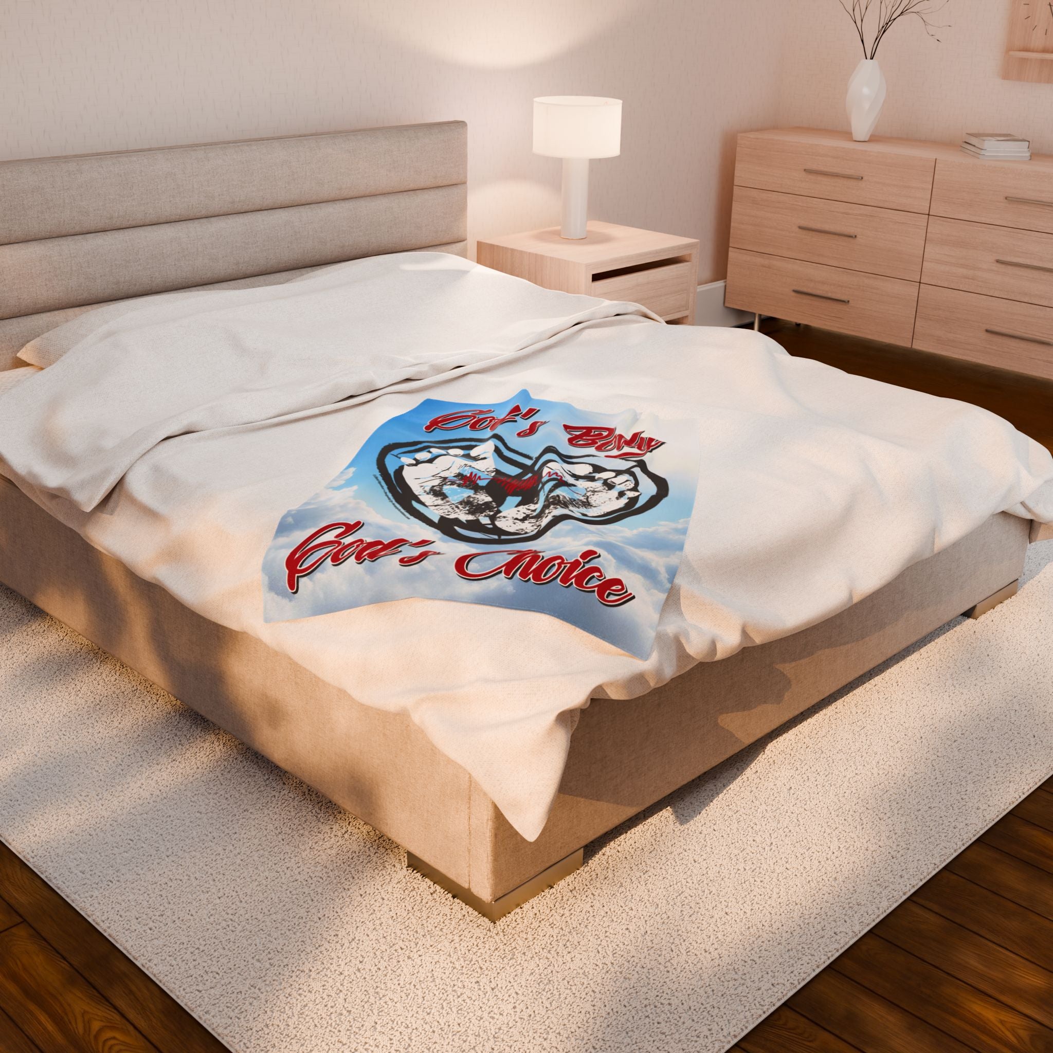 God's Body, God's Choice - Eco-Friendly Velveteen Plush Blanket