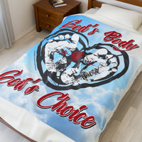 God's Body, God's Choice - Eco-Friendly Velveteen Plush Blanket