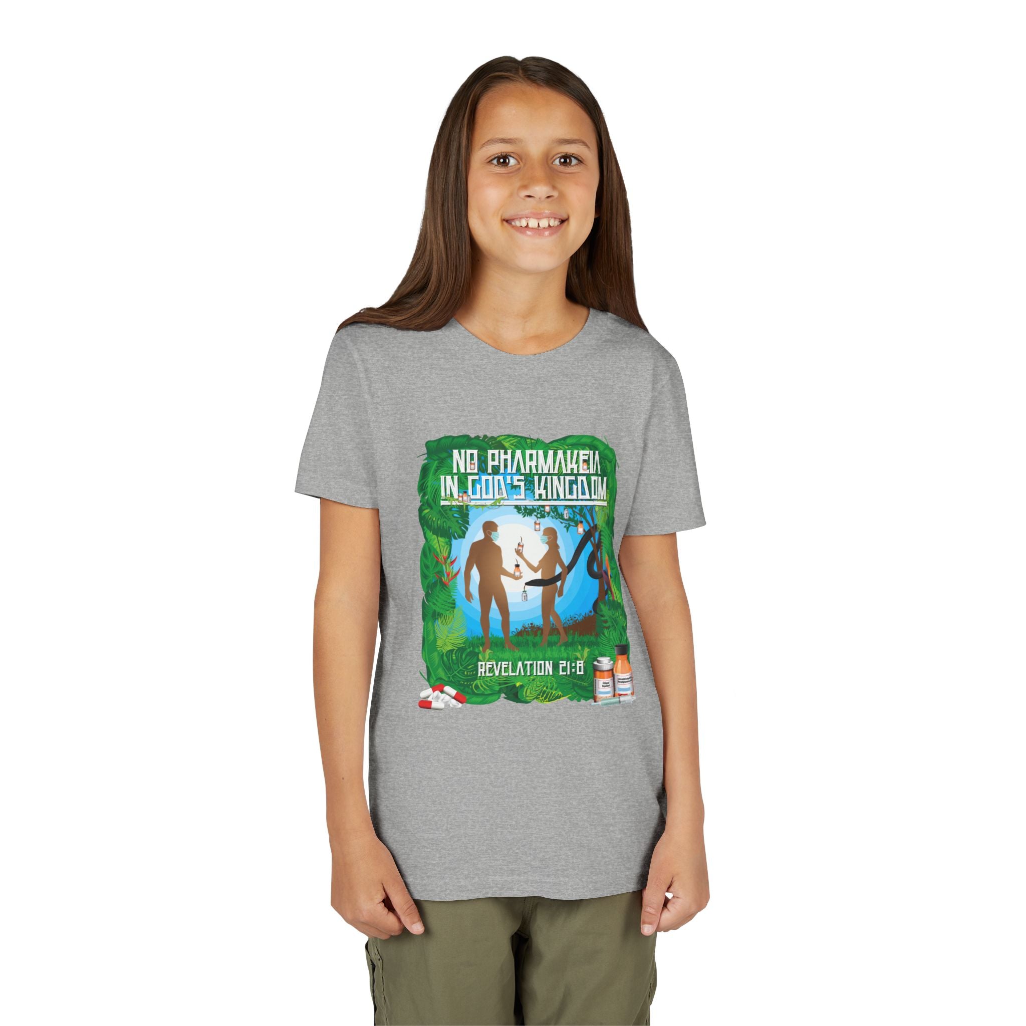 No Pharmakeia in God's Kingdom - Youth Soft Cotton Short Sleeve T-Shirt
