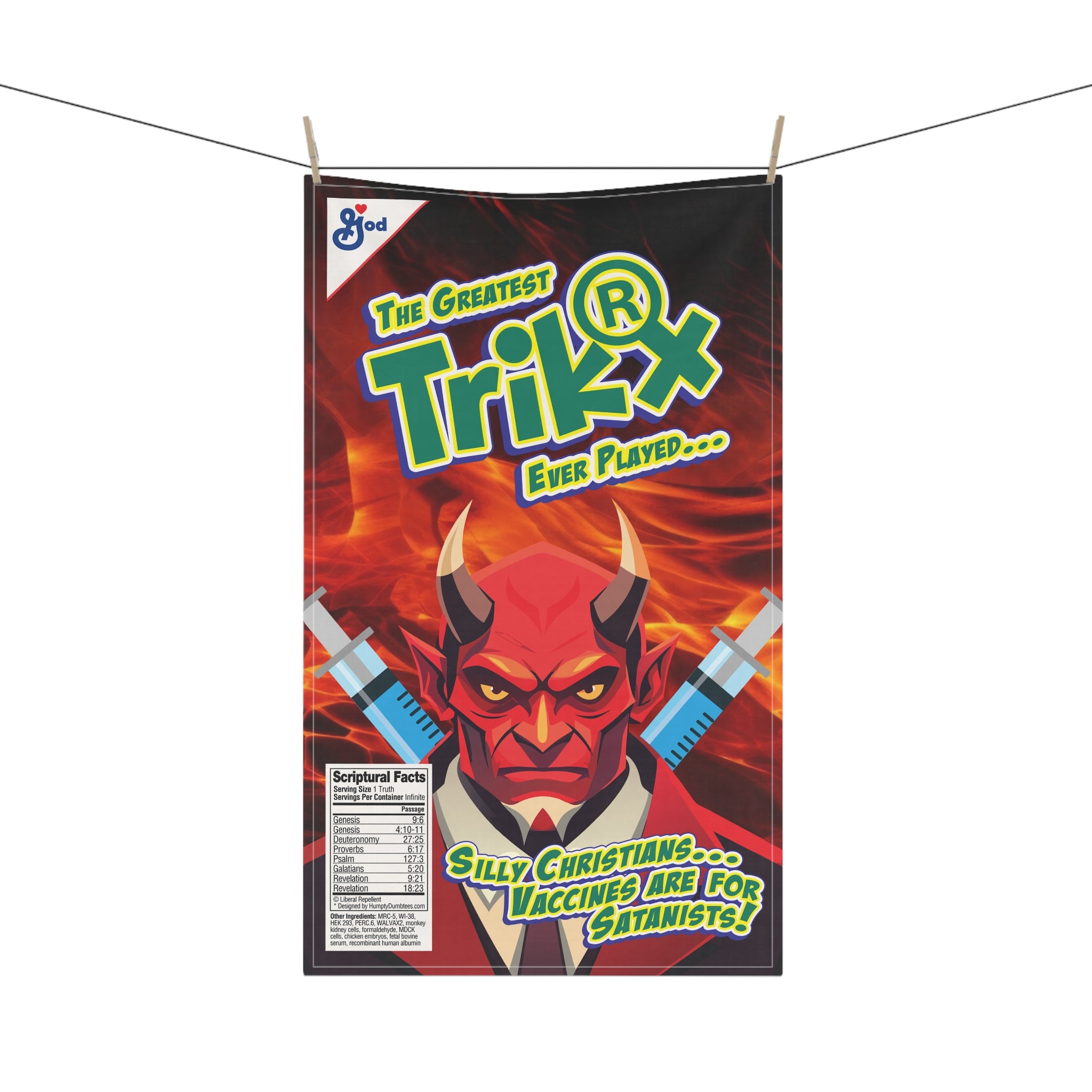 Silly Christians, Vaccines are for Satanists - Eco-Friendly 18" x 30" Tea Towel