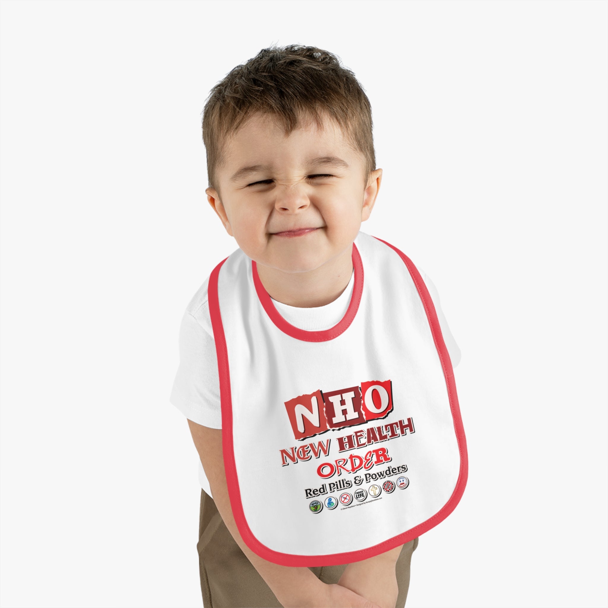 New Health Order - Infant Soft Cotton Bib with Contrast Trim