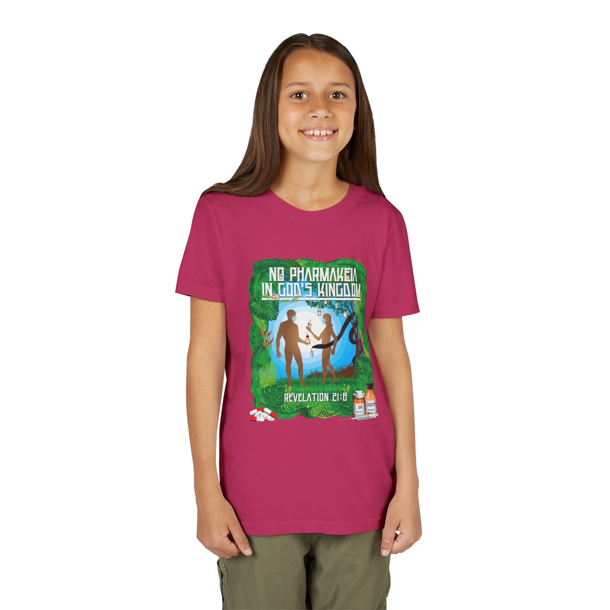 No Pharmakeia in God's Kingdom - Youth Soft Cotton Short Sleeve T-Shirt