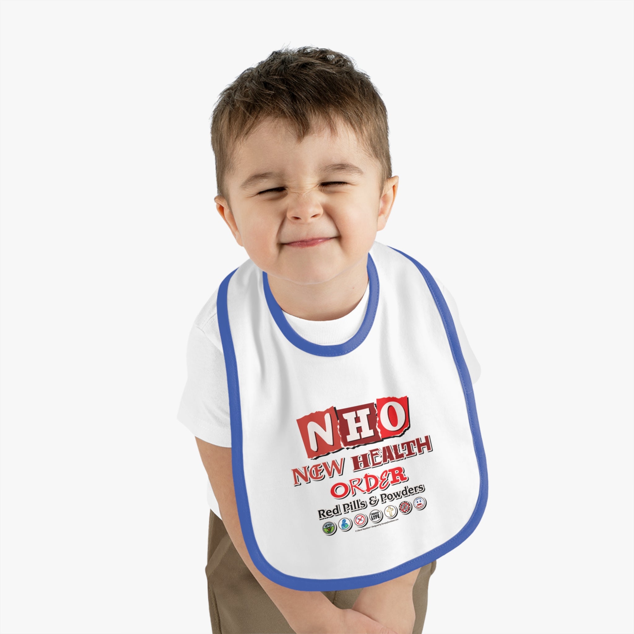 New Health Order - Infant Soft Cotton Bib with Contrast Trim